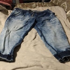 Kids Blue Denim Joggers